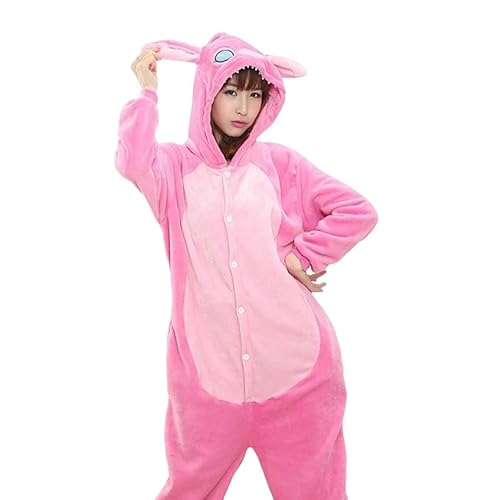 CLXLYU Pyjama Herren Frauen -Pyjama Flanell Langzeit -Overall -Kleidung Kleidung Kleidung Für Kinder Jumpsuit Fun Pyjama-Rosa-M von CLXLYU