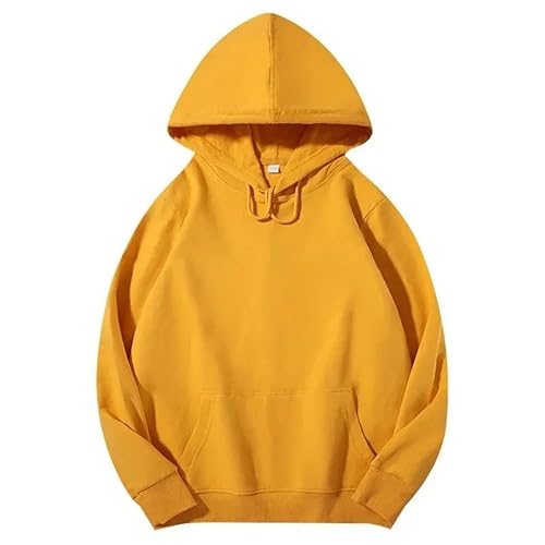 CLXLYU Reißverschluss Kapuzenpullover Frauen Hoodies Massive Kapuzenpullover Lose Harajuku Strickwäsche Womens Pullovers-Gelb-XXL von CLXLYU