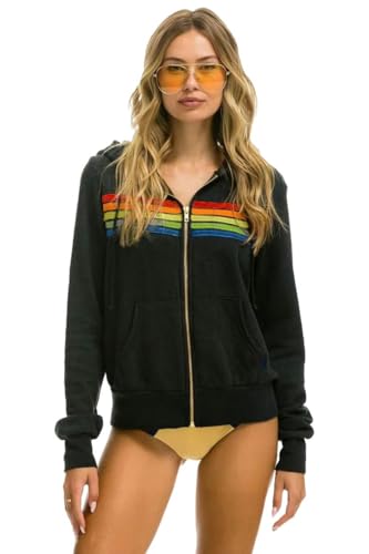 CLXLYU Reißverschluss Kapuzenpullover Stripe Reißverschluss Hoodie Nation Langschläfe Elastischer Pullover Hoodie Joggpants Sportjacke-Schwarze Frau-M CLXLYU Reißverschluss Kapuzenpullover Stripe Reißverschluss Hoodie Nation Langschläfe Elastischer Pullover Hoodie Joggpants Sportjacke-Schwarze Frau-M von CLXLYU