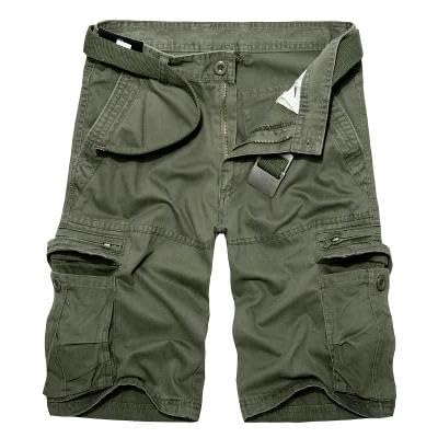 Herren Shorts Herren Cargo Shorts Casual Shorts Männer Verlieren Multi -Taschen -Kurzhose Ohne Gürtel Pluspuelle Größe-Armygreen-32 von CLXLYU