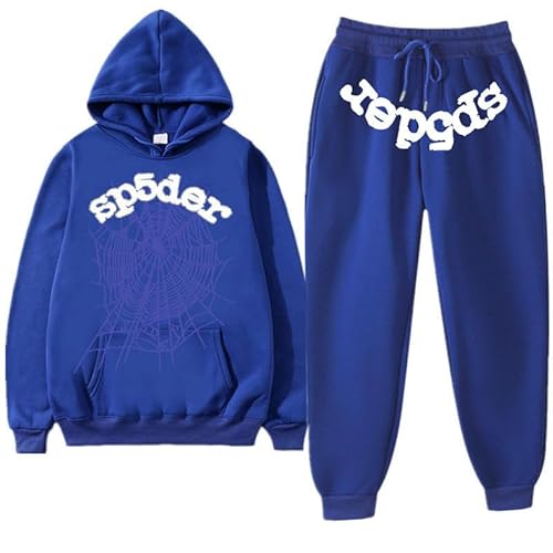 Zip-Hoodie Hip-Hop-Briefdruck Paar Sweatshirts Männer Und Frauen Lässig Coodie Hoodie Sweatshirt Anzug-Blau-XL von CLXLYU