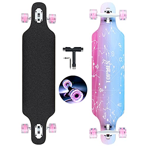 Longboard Skateboard für Jungen Mädchen Anfänger Erwachsener Teenager,Cruiser komplettes Board 8-lagiger Ahorn Longboard Bürste Street Dance Board mit T-Tool (Love) Longboard Skateboard für Jungen Mädchen Anfänger Erwachsener Teenager,Cruiser komplettes Board 8-lagiger Ahorn Longboard Bürste Street Dance Board mit T-Tool (Love) von CLYCTIP