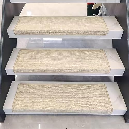 CMBSSTBB Bullnose Selbstklebender Treppenstufen-Teppich, rutschfest, wiederverwendbar, Sicherheits-Treppenläufer, Teppiche für Keller, Holzstufen, Innenbereich, Imitation von Sisal, Treppengriff, von CMBSSTBB