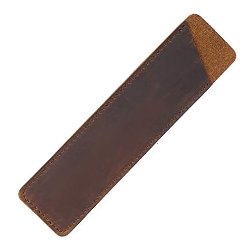 CMBSSTBB Federmäppchen, Stifthalter, echtes Leder, einzelnes Stiftetui, Federmäppchen für Junge Studenten (Farbe: Kaffee, Größe: 16 x 4 cm) (Farbe: Schwarz, Größe: 16 x 4 cm) (Braun 16 x 4 cm) von CMBSSTBB