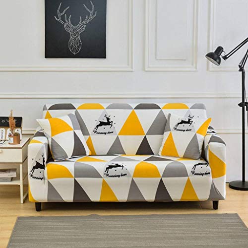 CMBSSTBB Hochelastischer Sofabezug, Sofabezug für 2-Sitzer, Stretch-Sofabezug, waschbar, langlebig, Couchbezug, Bedruckt, Möbelschutz für Sofa, 3-Sitzer, 4-Sitzer-AA-Kissenbezug 45 x 45 cm von CMBSSTBB