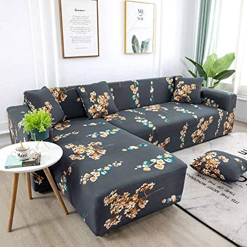 CMBSSTBB Hochelastischer Sofabezug, bedruckter Sofabezug für 3-Sitzer, Muster-Sofa-Schonbezug, Stretch-Sofa-Schonbezug, waschbarer Möbelschutz mit 2 Kissenbezügen-E-3-Sitzer+3-Sitzer von CMBSSTBB