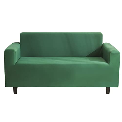 CMBSSTBB Hochelastischer Sofabezug für 1-, 2-, 3- und 4-Sitzer-Sofa, einfarbig, Stretch-Sofabezug, stilvoll, maschinenwaschbar, rutschfest, Möbelschutz für Wohnzimmer, Grün, 1-Sitzer (90–140 cm) von CMBSSTBB