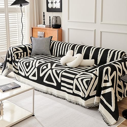 CMBSSTBB Überwürfe für Sofas, universelle Sofa-Überwurfdecke, 1-, 2-, 3-, 4-Sitzer-Couchbezug, L-förmige Ecksofabezüge, weiche, einfache Sofa-Schonbezüge (grau 180 x 260 cm) (schwarz 180 x 420 von CMBSSTBB