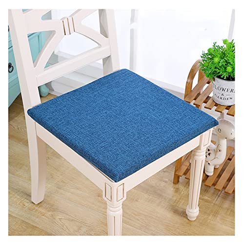 CMBSSTBB rutschfeste Esszimmerstuhlauflagen, 4er-Set, Blaue quadratische Sitzkissen für Küchen-Esszimmerstühle mit Bändern und elastischen Bändern, abnehmbares, waschbares Kissen, 40 x 40 cm von CMBSSTBB