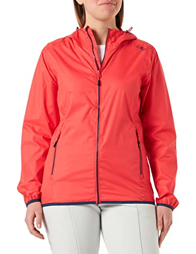 CMP - Damen-Regenjacke mit fester Kapuze, Roter Kuss, D40 von CMP