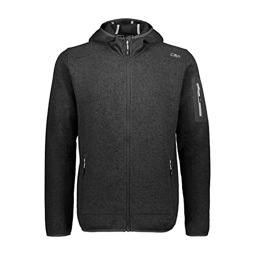 CMP, Knit tech fleece jacket with hood, NERO-GLACIER, 50, Schwarz-Glacier CMP, Knit tech fleece jacket with hood, NERO-GLACIER, 50, Schwarz-Glacier von CMP