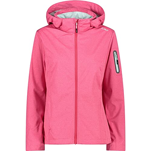 CMP - Leichte Softshell-Melange-Jacke für Damen mit abnehmbarer Kapuze, Erdbeermel., D46 CMP - Leichte Softshell-Melange-Jacke für Damen mit abnehmbarer Kapuze, Erdbeermel., D46 von CMP