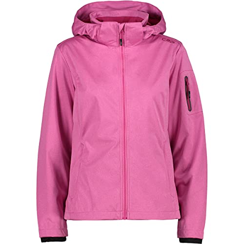 CMP - Leichte Softshell-Melange-Jacke für Damen mit abnehmbarer Kapuze, Mallow Mel., D38 CMP - Leichte Softshell-Melange-Jacke für Damen mit abnehmbarer Kapuze, Mallow Mel., D38 von CMP