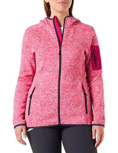 CMP - Damen-Knit-Tech-Jacke mit fester Kapuze, Fuchsia-Weiß-Titan, D38 CMP - Damen-Knit-Tech-Jacke mit fester Kapuze, Fuchsia-Weiß-Titan, D38 von CMP