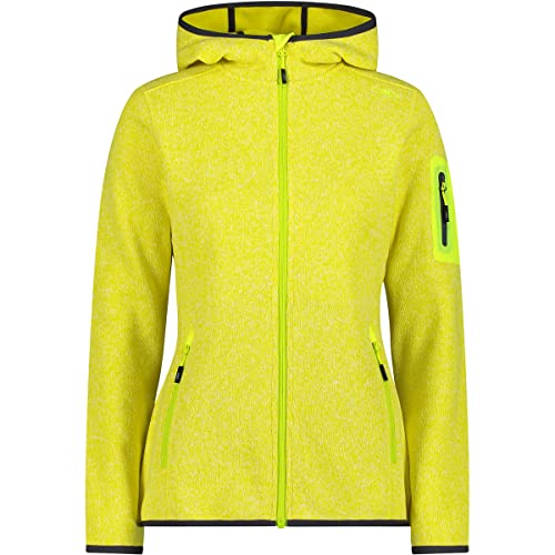 CMP - Damen-Knit-Tech-Jacke mit fester Kapuze, Zitronenweiß, D36 CMP - Damen-Knit-Tech-Jacke mit fester Kapuze, Zitronenweiß, D36 von CMP