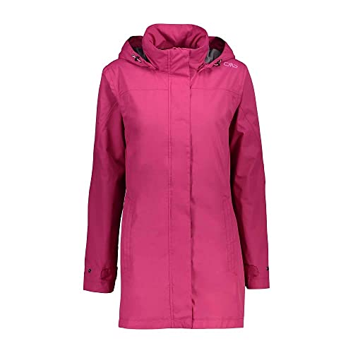 CMP - Lange Ripstop-Regenjacke für Damen, Geranie, D46 von CMP