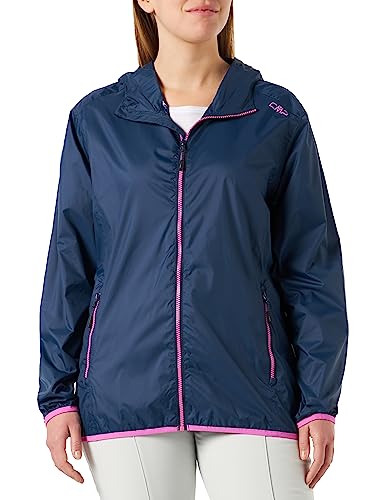 CMP - Damen-Regenjacke mit fester Kapuze, Blau, D42 von CMP