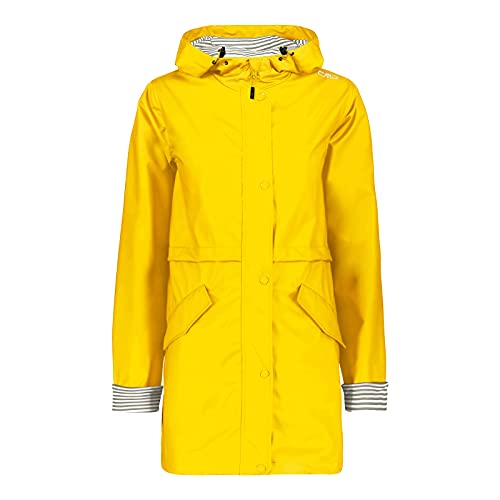 CMP - Damen-Regenjacke mit fester Kapuze, Gelb, D42 von CMP