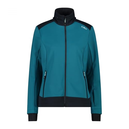 CMP - Damen Softshelljacke mit fester Kapuze, Teal, 50 von CMP