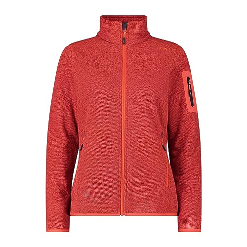 CMP Damen Damenjacke Fleecejacke, Roter Fluo-mohn-anthrazit, 44 EU von CMP