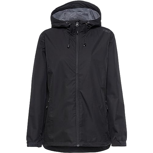 CMP Damen Damenjacke Mit Fester Kapuze Regenjacke, Schwarz, XL EU CMP Damen Damenjacke Mit Fester Kapuze Regenjacke, Schwarz, XL EU von CMP
