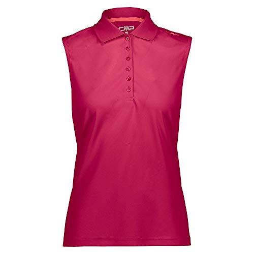 CMP – F.lli Campagnolo Damen T Shirt & Polo Einfarbiges Ärmelloses Poloshirt, Ibisco-Corallo, D34, 3T59776 von CMP