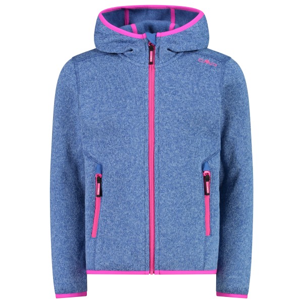 CMP - Girl's Jacket Fix Hood Jacquard Knitted 3H19825 - Fleecejacke Gr 164 blau von CMP