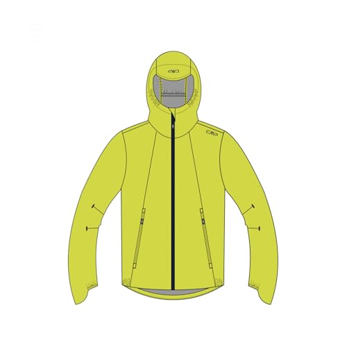 CMP - Herren 2-Lagen Jacke mit fester Kapuze, Limette, 48 CMP - Herren 2-Lagen Jacke mit fester Kapuze, Limette, 48 von CMP
