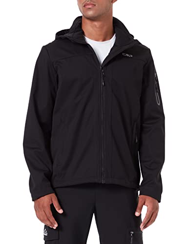 CMP - Leichte Herren-Softshelljacke mit Abnehmbarer Kapuze, Schwarz, 54 CMP - Leichte Herren-Softshelljacke mit Abnehmbarer Kapuze, Schwarz, 54 von CMP