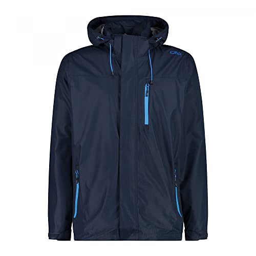 CMP - Herren-Regenjacke aus Ripstop-Polyester mit abnehmbarer Kapuze, Schwarz Blau, 54 CMP - Herren-Regenjacke aus Ripstop-Polyester mit abnehmbarer Kapuze, Schwarz Blau, 54 von CMP