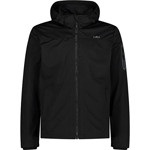 CMP - Leichte Herren-Softshelljacke mit abnehmbarer Kapuze, Schwarz, 52 von CMP