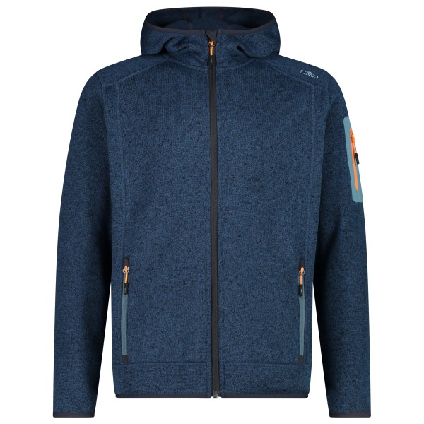 CMP - Jacket Fix Hood Jacquard Knitted 3H60847N - Fleecejacke Gr 58 blau von CMP