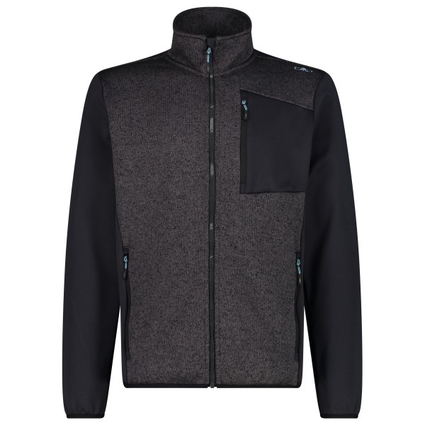 CMP - Jacket Jacquard Knitted - Fleecejacke Gr 48 schwarz/grau von CMP