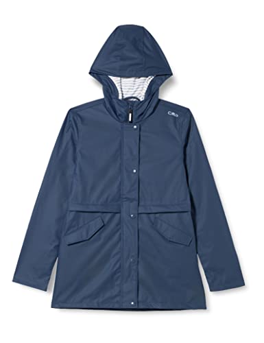 CMP - Kinder-Regenjacke mit fester Kapuze, Schwarz Blau, 140 von CMP