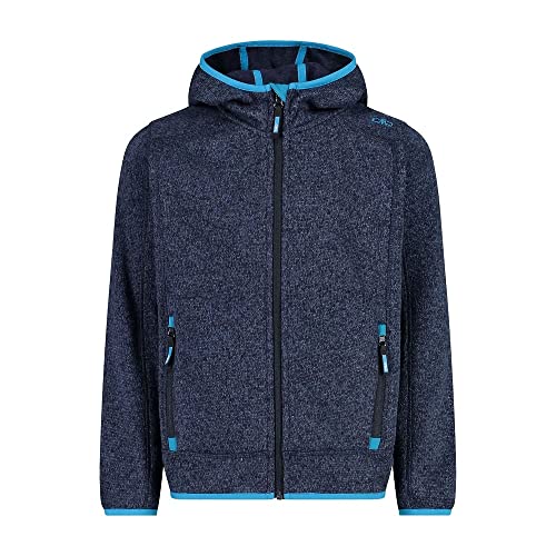 CMP - Kinder-Knit-Tech-Jacke mit fester Kapuze, B. Blaue Donau, 140 von CMP