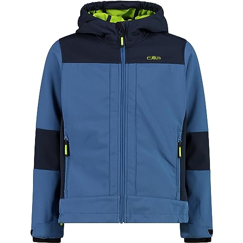 CMP Unisex Kinder Giacca Da Bambini Con Cappuccio Fisso Softshell-Jacke Für Mit Fester Kapuze, Dusty Blue-B.Blue, 164 EU von CMP