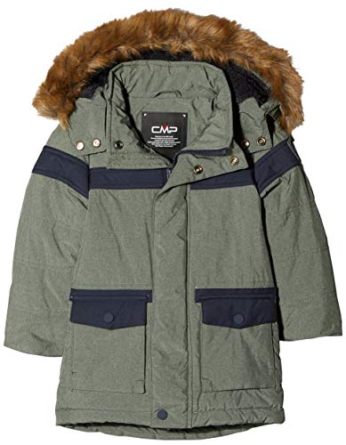 CMP - Lange Melange-Jacke für Kinder mit Abnehmbarer Kapuze, Kaky Mel., 98 von CMP