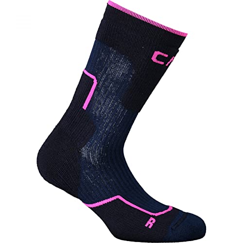 CMP - Mittelgroße Wandersocken aus Wolle für Kinder, Blaue Tinte-Lila Fluo, 34/36 CMP - Mittelgroße Wandersocken aus Wolle für Kinder, Blaue Tinte-Lila Fluo, 34/36 von CMP