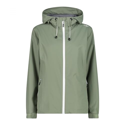 CMP Damen Feste Kapuze Reißfeste Regenjacke, Salbeigrün, 38 CMP Damen Feste Kapuze Reißfeste Regenjacke, Salbeigrün, 38 von CMP