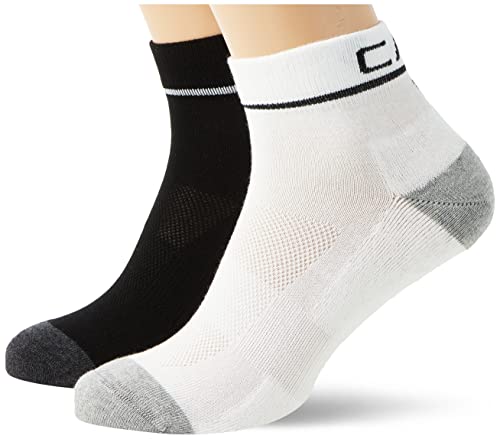 CMP - Unisex-Laufsocken aus Baumwolle, weiß schwarz, 43/45 von CMP