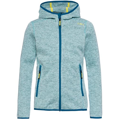 CMP - Kinder-Knit-Tech-Jacke mit fester Kapuze, Wasser-See-Limonade, 92 von CMP