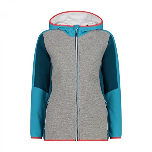 CMP - Stretch-Fleecejacke für Damen mit fester Kapuze, Lagune, D36 von CMP