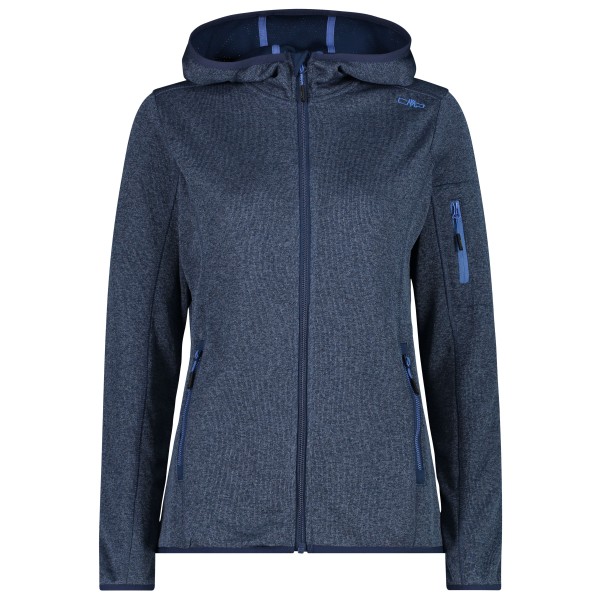 CMP - Women's Jacket Fix Hood Knitted + Mesh - Fleecejacke Gr 38 blau von CMP