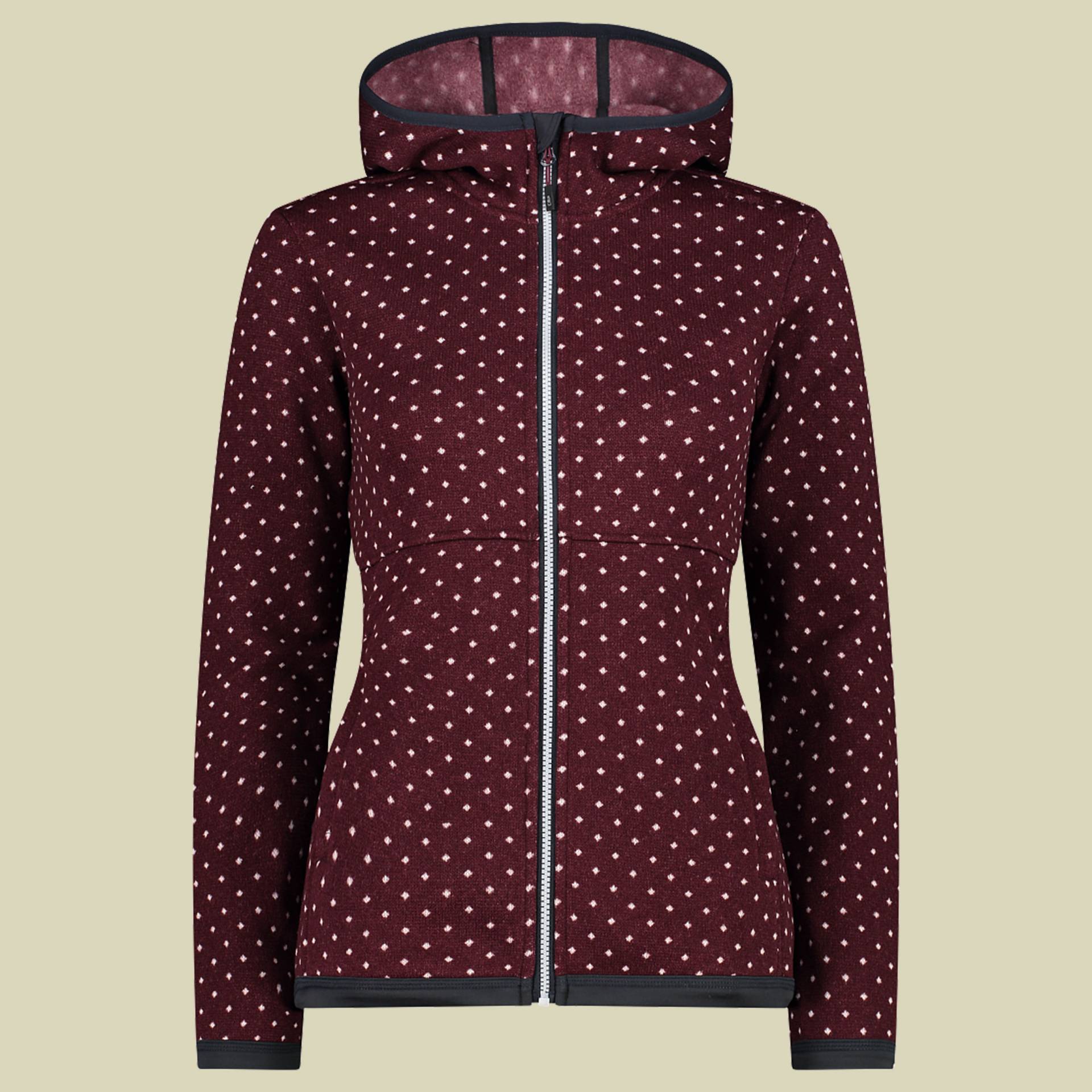 Woman Jacket Fix Hood Jacquard Knitted 33H1966 Größe 38 Farbe burgundy-bianco Woman Jacket Fix Hood Jacquard Knitted 33H1966 Größe 38 Farbe burgundy-bianco von CMP