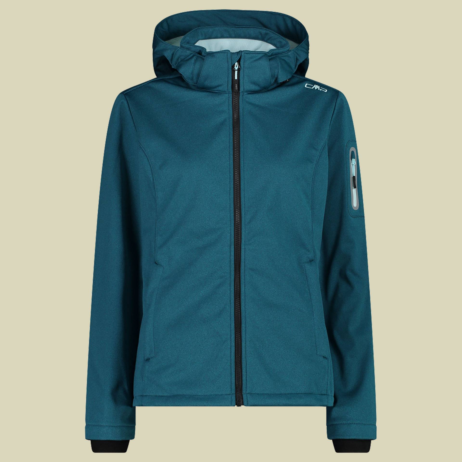 Woman Jacket Zip Hood Melange Softshell 39A5006M türkis 36 - Farbe teal melange von CMP