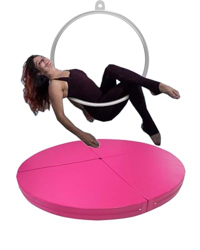 Pole Dance Matte Aerial Hoop-Schutzmatte/Tanzstangenmatte, Runde, Faltbare Sicherheits-Schutzmatte für Fitnesstraining, Gymnastik-Poledance-Schutzmatte, 3/5 Cm Dick(Pink,200cmx5cm(78.7"x2")) von CMYUN
