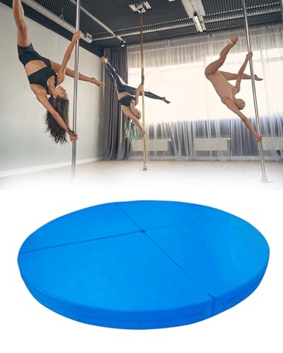 Pole Dance Matte Rundpoltanz-Schutzmatte 3/5 Cm Dick - Sicherheits-Trainingsmatten/Pole-Fitness-Schutzmatte, Faltbare, Wasserdichte Aerial-Hoop-Yogamatte(Blue,160cmx3cm(63"x1.2")) von CMYUN