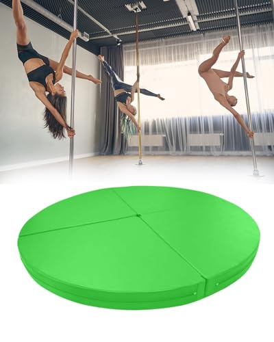 Pole Dance Matte Rundpoltanz-Schutzmatte 3/5 Cm Dick - Sicherheits-Trainingsmatten/Pole-Fitness-Schutzmatte, Faltbare, Wasserdichte Aerial-Hoop-Yogamatte(Green,160cmx3cm(63"x1.2")) von CMYUN