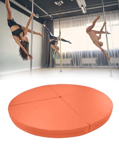 Pole Dance Matte Rundpoltanz-Schutzmatte 3/5 Cm Dick - Sicherheits-Trainingsmatten/Pole-Fitness-Schutzmatte, Faltbare, Wasserdichte Aerial-Hoop-Yogamatte(Orange,140cmx5cm(55"x2")) von CMYUN