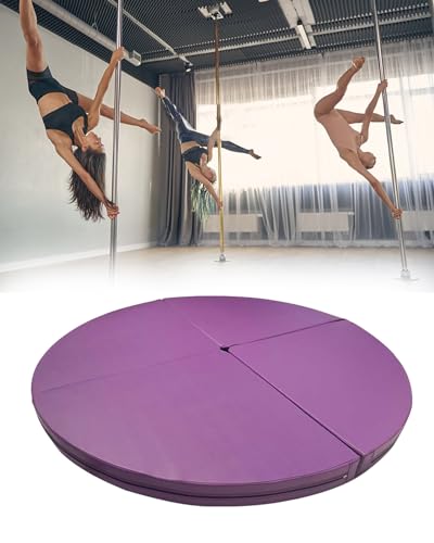 Pole Dance Matte Rundpoltanz-Schutzmatte 3/5 Cm Dick - Sicherheits-Trainingsmatten/Pole-Fitness-Schutzmatte, Faltbare, Wasserdichte Aerial-Hoop-Yogamatte(Purple,150cmx3cm(59"x1.2")) von CMYUN